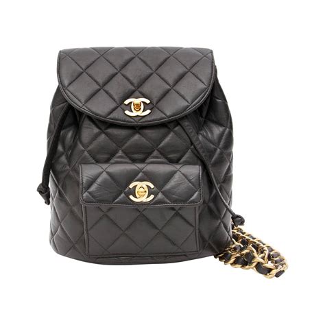 chanel black quilted backpack|chanel backpack ioffer.